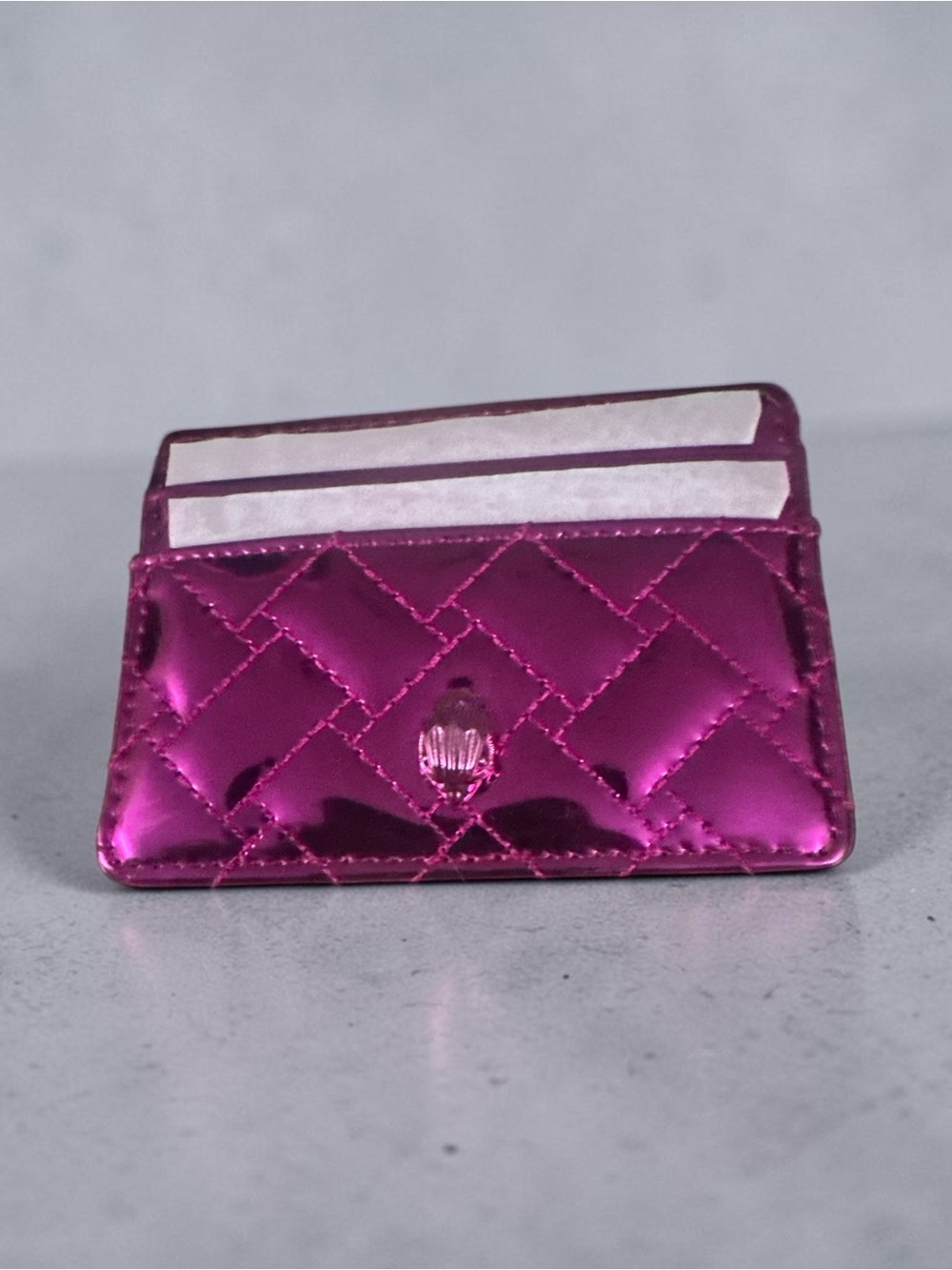 Kurt Geiger Kensington Metallic Quilted Card Holder - NIB